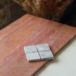 Próbki trawertyn Ash Mix mozaika z kostką 4,8cm, zdjęcie próbki