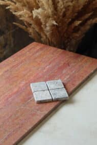Próbki trawertyn Ash Mix mozaika z kostką 4,8cm, zdjęcie próbki