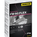 Opakowanie 2 kg elastycznej fugi cementowej Murexin FM 60 FLEX – odporna na wodę i mróz, z efektem perlenia, do spoin 0,5–7 mm.