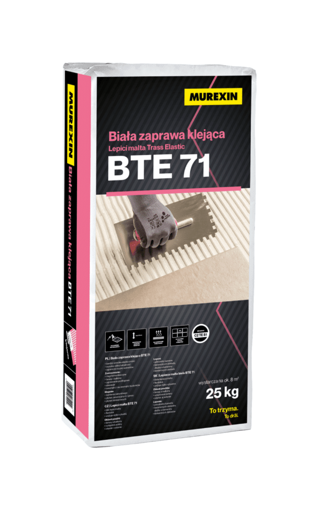 Biała zaprawa klejąca Trass Elastic BTE 71
