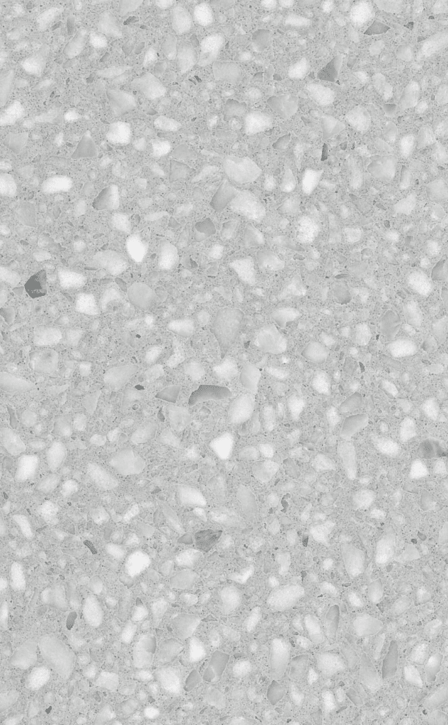 Szare płytki lastryko GRISCAL z nieregularnym wzorem terrazzo