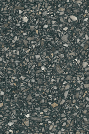 Zdjęcie płytki lastryko GRIBEL terrazzo w ciemnej tonacji z widocznymi drobinkami w odcieniach szarości i beżu, idealnej do eleganckich przestrzeni mieszkalnych i komercyjnych.