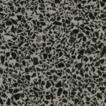Zdjęcie płytek lastryko BASEL terrazzo w czarnej tonacji z delikatnymi szarymi drobinkami, doskonałych do wnętrz mieszkalnych i komercyjnych.