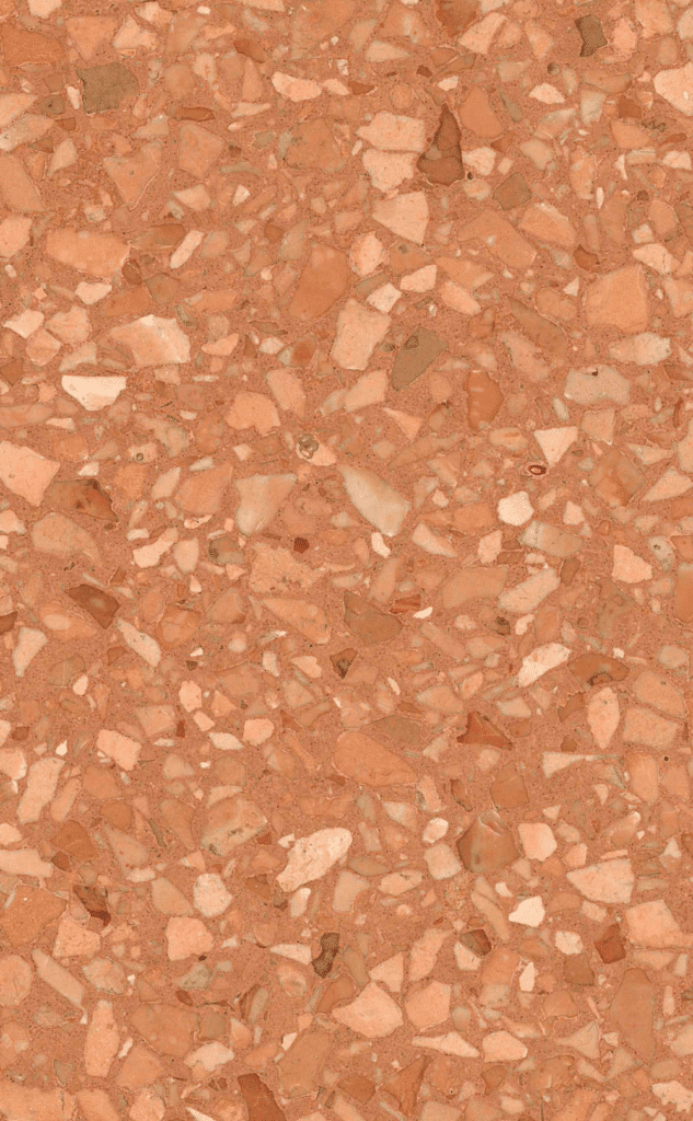 Zdjęcie płytki lastryko ROSSO VERONA terrazzo w ciepłym czerwonym kolorze z naturalnymi drobinkami, idealnej do eleganckich przestrzeni mieszkalnych i użytkowych.