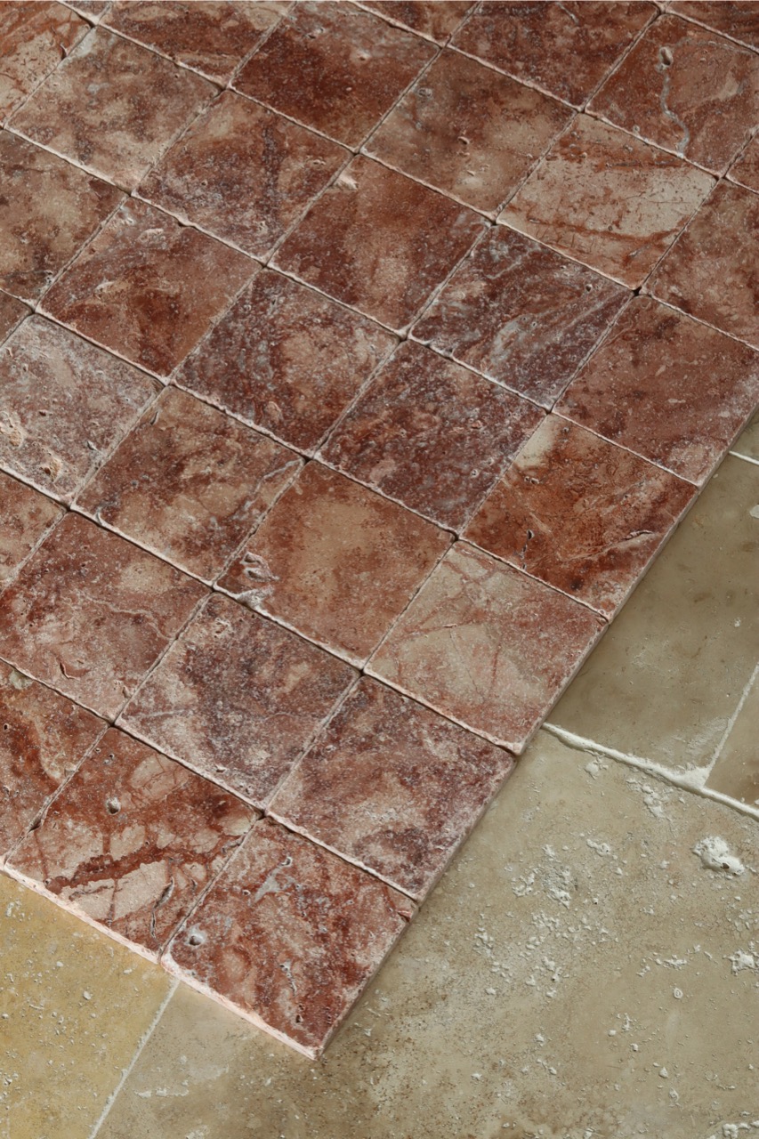 IMG_1131 Duży 2 Trawertyn PINK kostka 10x10x1 cm szlifowana - obrazek 4