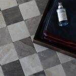 Marmur QUEEN BEIGE & MOON BROWN szachownica 10×10×1 cm szlifowana